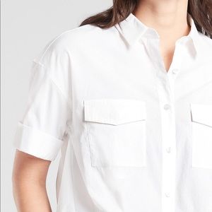 NWT Athleta Utility Crop Button Up Sz M